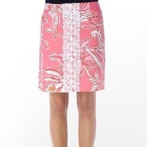 Lilly Pulitzer Print Skirt with Lace